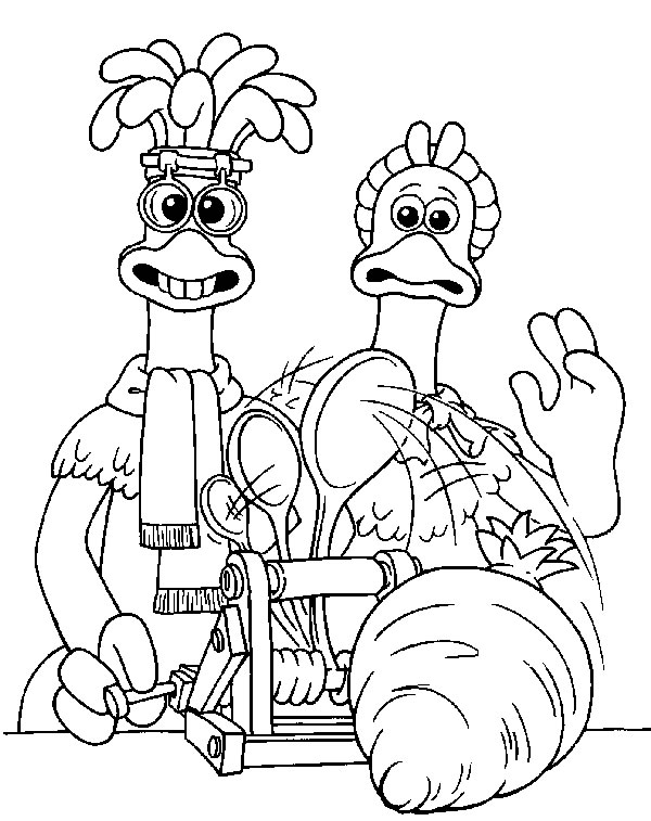 Plansa de colorat cu Chicken run 45 40